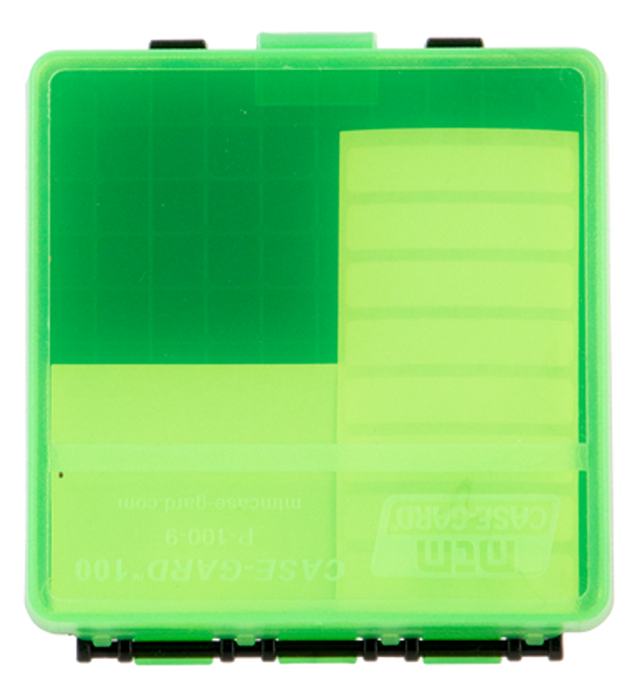 Mtm Ammo Box, Mtm P100916t    100rd Pstl Box 9mm/380  Clr/grnblk