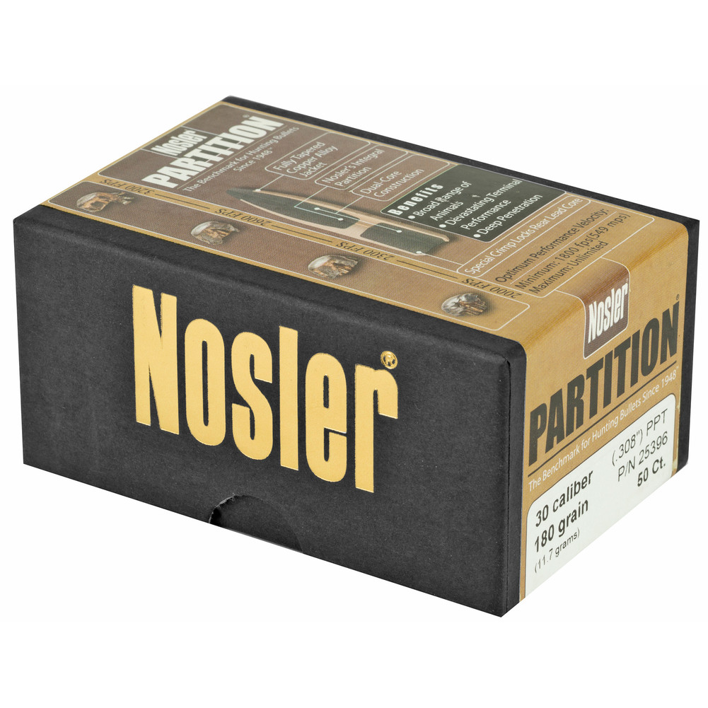NOSLER 30 CAL 180GR PPT PART. 50CT - NOSB25396