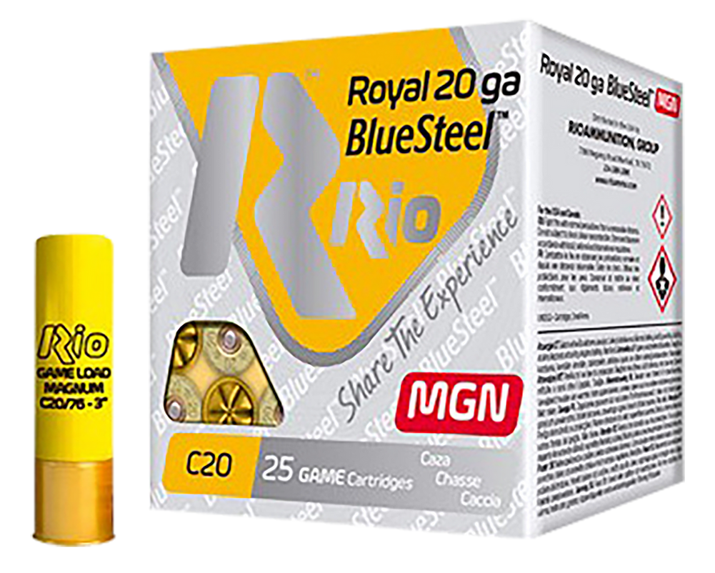 Rio Ammunition Bluesteel, Rio Rbsm204    Roy Blustl 20 3in  4 Stl 1oz  25/10