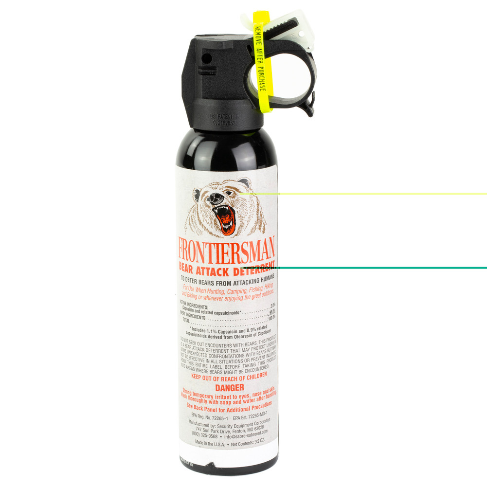 Sabre FBAD03 Frontiersman Bear Spray Effective 30 ft 7.90 oz Aerosol Repels Bears - 108611