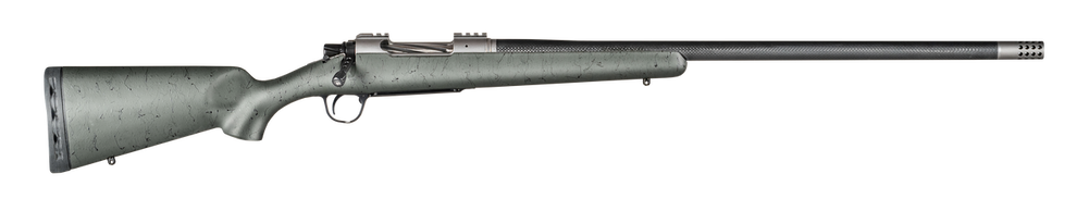 Christensen Arms CA10268215432 Summit TI  Full Size Frame 300 Win Mag 3+1, 26" Natural Titanium Steel Threaded Barrel, Natural Titanium Aluminum Receiver Green w/Black Webbing Fixed Sporter Stock