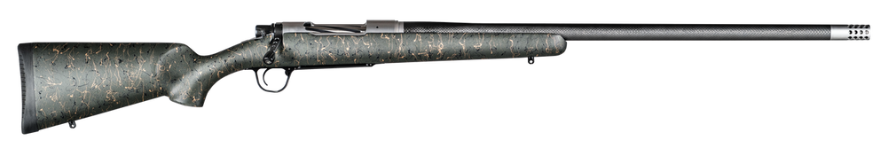 Christensen Arms CA10299815313 Ridgeline  28 Nolser 3+1 26" Carbon Fiber/Threaded Barrel, Natural Stainless, Green with Black/Tan Webbing Stock