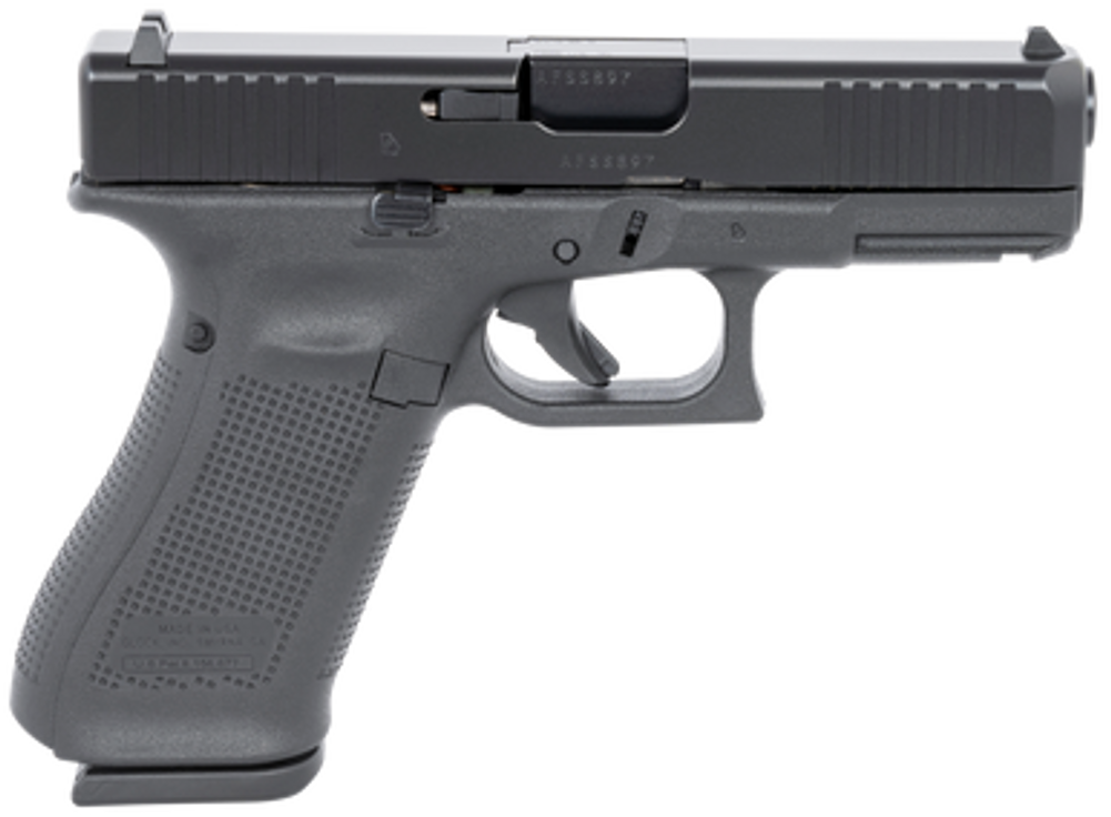 Glock UA455S203 G45  9mm Luger 17+1 4.02" GMB Barrel, Black nDLC Serrated Slide, Black Polymer Frame w/Accessory Rail, Black Textured w/Interchangeable Backstrap Grip, Ambidextrous