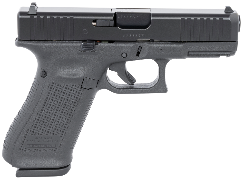 Glock UA455S203 G45  9mm Luger 17+1 4.02" GMB Barrel, Black nDLC Serrated Slide, Black Polymer Frame w/Accessory Rail, Black Textured w/Interchangeable Backstrap Grip, Ambidextrous