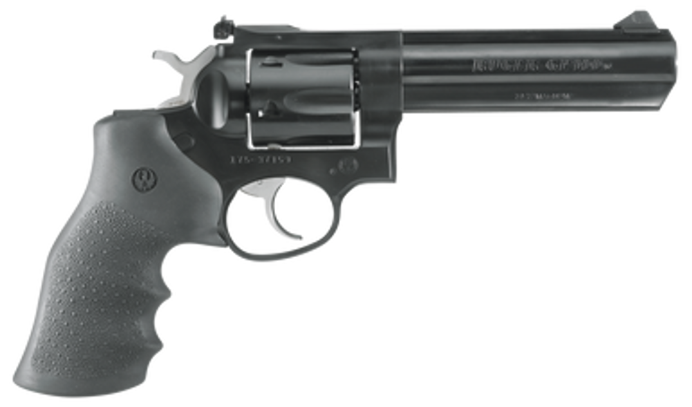 Ruger 1756 GP100  Sports South Exclusive 357 Mag 6rd 5" Blued Full Lug Steel Barrel, Blued Cylinder & Steel Frame, Black Finger Groove Rubber Grip
