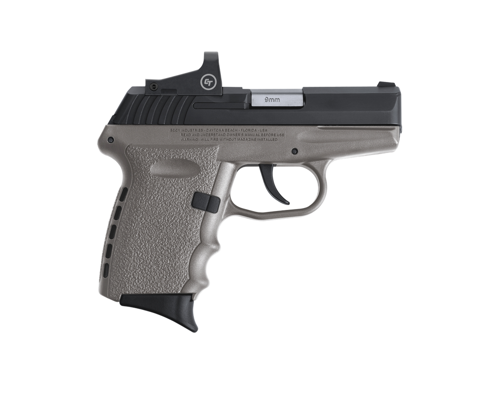 SCCY Industries CPX2CBSGRDE CPX-2 RD 9mm Luger 3.10" 10+1 Black Nitride Stainless Steel Slide Gray Polymer Grip NMS CTS-1500 Red Dot