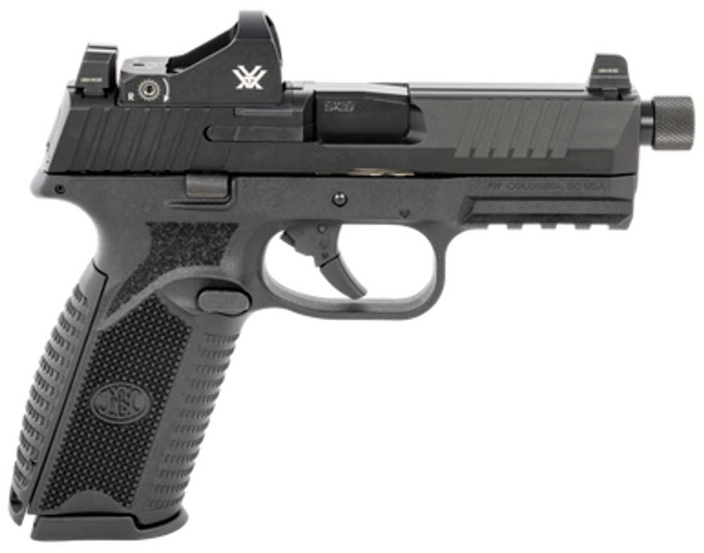 FN 66100844 509 Tactical 9mm Luger 17+1/24+1 4.50" Threaded Barrel, Matte Black Polymer Frame w/Mounting Rail, Optic Cut Matte Black Stainless Steel Slide, No Manual Safety, Includes Viper Red Dot FN 66100844 509 Tactical 9mm Luger 17+1/24+1 4.50" Threaded Barrel, Matte Black Polymer Frame w/Mounting Rail, Optic Cut Matte Black Stainless Steel Slide, No Manual Safety, Includes Viper Red Dot
