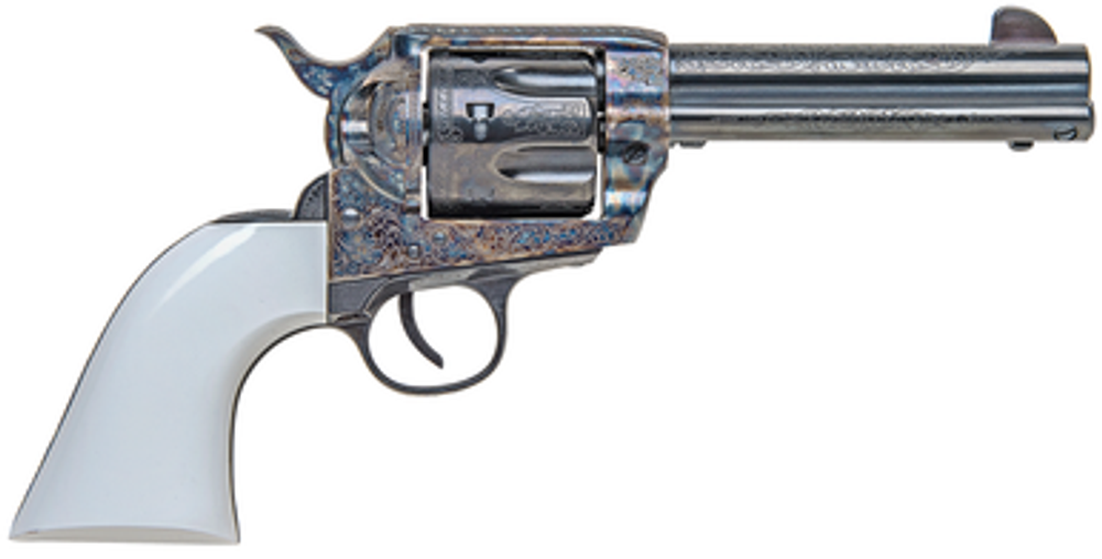 Traditions SAT73110BTM 1873 Froniter 45 Colt (LC) 6rd 4.75" Blued Barrel & Cylinder Color Case Hardened Steel Frame White PVC Grip