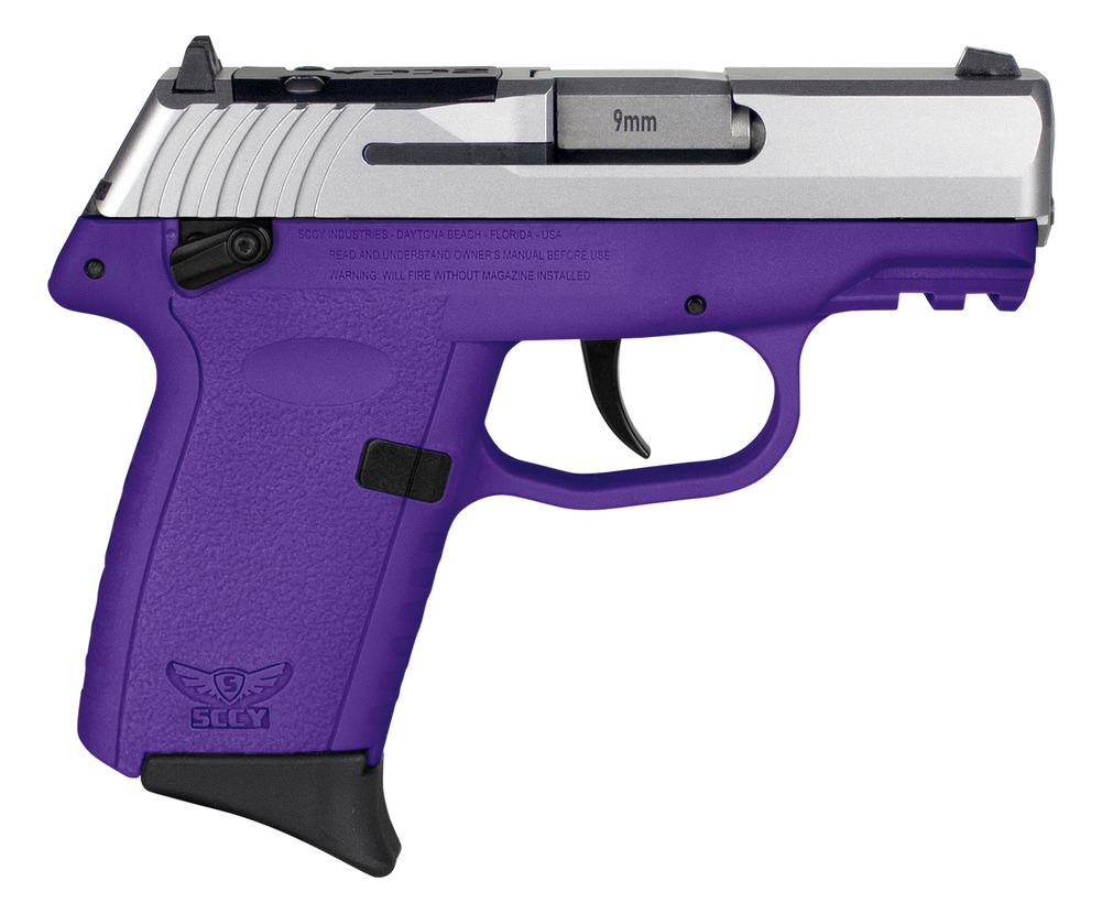 SCCY Industries CPX1TTPURDRG3 CPX-1 Gen3 RDR 9mm Luger 10+1 3.10" Purple Polymer w/Picatinny Rail Serrated SS Slide Purple Polymer Grip
