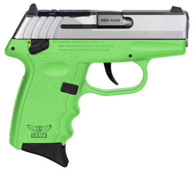 SCCY Industries CPX4TTLGRDRG3 CPX-4 RD 380 ACP 10+1 2.96" Lime Green Polymer/Serrated Stainless Steel Slide/Finger Grooved Lime Green Polymer Grip