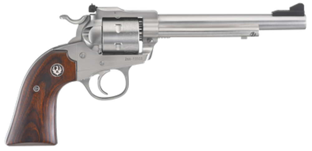 Ruger 0680 Blackhawk  22 LR 6rd 6.50" Barrel, Stainless Steel Barrel/Cylinder/Frame, Exposed Hammer, Bisley Hardwood Grip, Ramp Front/Adjustable Rear Sights