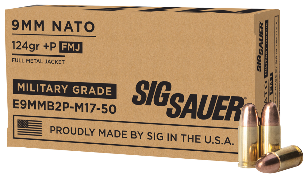 Sig Sauer Military Grade, Sig E9mmb2pm17-50  Military Gr 9mm  124 Fmj  50/20