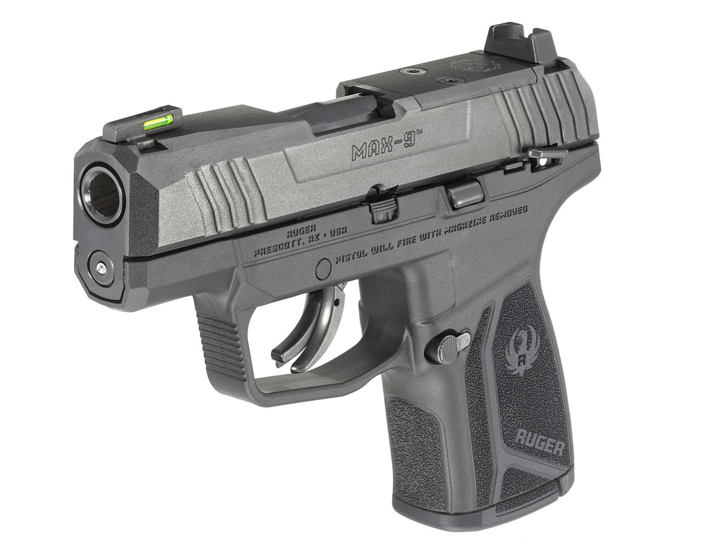 Ruger 3501 Max-9 Optic Ready 9mm Luger  3.20" Barrel 10+1, High Performance Glass-Filled Nylon Grip Frame, Optic Cut Through-Hardened Steel Slide, Manual Safety