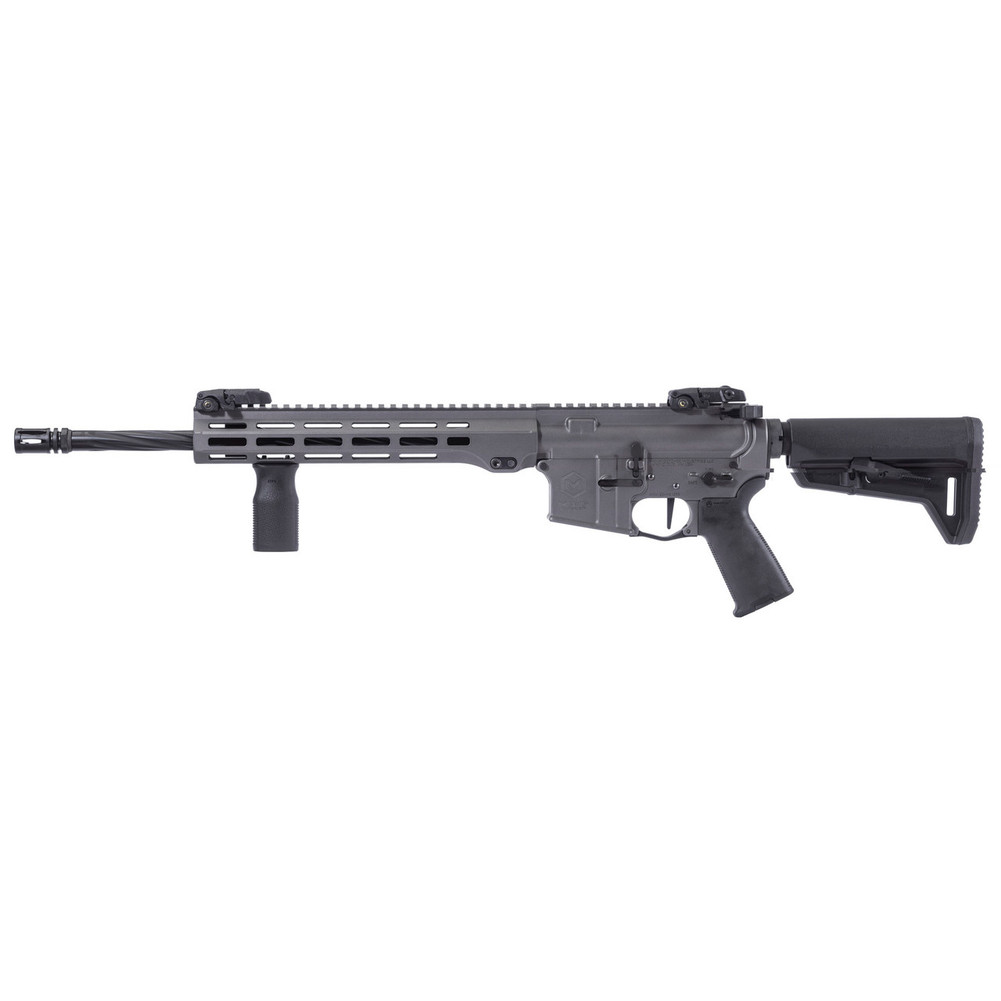 Maxim Defense MXM49734 MD15 L 5.56x45mm NATO 30+1 16" Fluted Barrel, Sniper Gray Rec/M-LOK Handguard, Black Magpul Furniture, SL-K Stock, MBUS Sights, Blackout Defense Flat Trigger