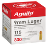 Aguila Target & Range, Aguila 1e097700      9mm       115fmj        300/4