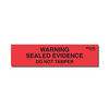 WARNING/SEALED EVIDENCE Labels 1'' x 4'' (Roll of 250)