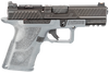 ZEV OZ9C-CPT-COM-G OZ9 Elite Compact 9mm Luger Caliber with 19+1 Capacity, Gray Finish Picatinny Rail Frame, Serrated/Optic Cut Black Stainless Steel Ported Slide & Polymer Grip