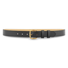 1-1/4"" Plain Leather Garrison Belt with Gold Buckle