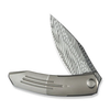 WEKNIFE Sine Wave Flipper Knife Polished Bead Blasted & Satin Titanium Handle
