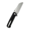 SENCUT Draxor Flipper & Thumb Stud Knife Black G10 Handle (3.7"" Satin Finished 9Cr18MoV Blade) S24035-1
