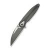 WEKNIFE Zenthra Flipper & Thumb Stud Knife Gray Titanium Handle With Twill Carbon Fiber Inlay (3.3"" Gray Stonewashed Bohler M390 Blade, Satin Flat) WE24021C-2
