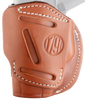 1791 Gunleather 4WH2CBRR 4-Way  IWB/OWB Size 02 Classic Brown Leather Belt Clip Compatible w/Ruger LCP/S&W Bodyguard/Glock 42/43/43X  Right Hand - 112341