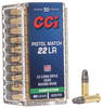 Cci Pistol Match, Cci 0051  22lr       Pstl Mtch 40 Lrn       50/100