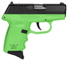 SCCY Industries CPX3CBLGRDRG3 CPX-3 RD 380 ACP 10+1 2.96" Lime Green Polymer/Serrated Black Nitride Stainless Steel Slide/Finger Grooved Lime Green Polymer Grip