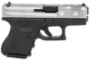 Glock PI2650204BWFS G26 Gen3 Subcompact 9mm Luger 3.43" Barrel 10+1,  Black Frame With Gray Battle Worn Flag Cerakote Slide, Finger Grooved Textured Polymer Grip, Safe Action Trigger