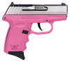 SCCY Industries CPX3TTPKRDRG3 CPX-3 RD 380 ACP 10+1 2.96" Pink Polymer/Serrated Stainless Steel Slide/Finger Grooved Pink Polymer Grip