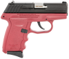 SCCY Industries CPX-3CBCR CPX-3  380 ACP 10+1 3.10" Crimson Red Polymer Serrated Black Nitride SS Slide Finger Grooved Crimson Red Polymer Grip