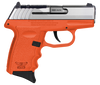 SCCY Industries CPX3TTORRDRG3 CPX-3 RD 380 ACP 10+1 2.96" Orange Polymer/Serrated Stainless Steel Slide/Finger Grooved Orange Polymer Grip
