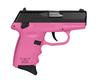 SCCY Industries CPX-4CBPK CPX-4  380 ACP 10+1 2.96" Pink Polymer Serrated Black Nitride SS Slide Finger Grooved Pink Polymer Grip