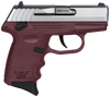 SCCY Industries CPX-4TTCR CPX-4  380 ACP 10+1 2.96" Crimson Red Polymer Serrated SS Slide Finger Grooved Crimson Red Polymer Grip