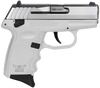SCCY Industries CPX-4TTWT CPX-4  380 ACP 10+1 2.96" White Polymer Serrated SS Slide Finger Grooved White Polymer Grip
