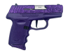 SCCY Industries DVG1RPPU DVG-1  Sub-Compact Frame 9mm Luger 10+1 3.10" Stainless Quadlock Barrel, Purple Glitter Optic Ready/Serrated Stainless Steel Slide, Royal Purple Polymer Frame & Grip
