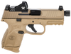 FN 66100797 509 Compact Tactical 9mm Luger 4.32" Threaded Barrel, 12+1/24+1, FDE Polymer Frame w/Mounting Rail, Optic Cut FDE Stainless Steel Slide, Includes Viper Red Dot