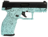 Taurus 1TX22141SP410 TX22  Full Size Frame 22 LR 10+1, 4" Black Steel Threaded Barrel, Black Hard Coat Anodized Serrated Slide, Cyan Polymer Frame w/Picatinny Rail