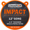 Champion Targets Center Mass, Champ 44912 Ar500 3/8in Gong 12in