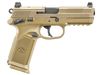 FN 66100223 FNX Tactical 45 ACP 10+1 4.50" Black Steel Barrel, Flat Dark Earth Optic Cut/Serrated Steel Slide & Polymer Frame w/Picatinny Rail, FDE Interchangeable Backstrap Grip, Ambidextrous