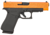 Glock PA4850204FRMOSGGOR G48 Gen5 MOS Slim Frame 9mm Luger 10+1 4.17" Black GMB Barrel, Orange Glitter Cerakote MOS Cut/Serrated Steel Slide, Black Polymer Frame w/Beavertail, Black Textured Grip