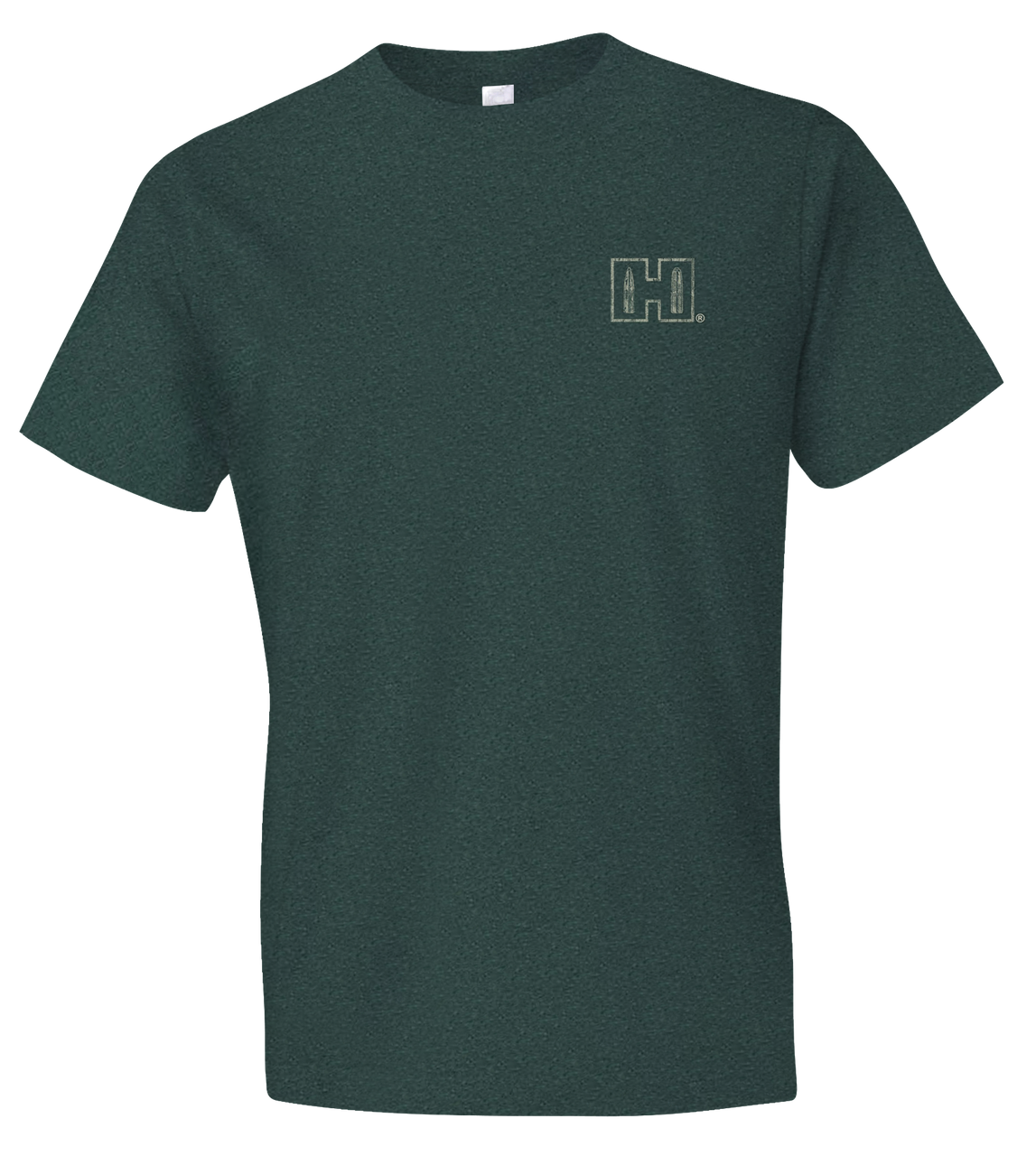 Hornady Gear 31795 Double Rocker Olive Heather, Cotton/Polyester/Rayon, Short Sleeve Semi-Fitted, 2XL