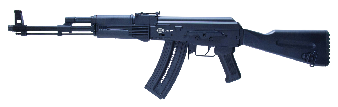 Mauser Rimfire 4070024 AK-47 22 LR 24+1 16.50" Barrel, Steel Receiver, Black Metal Finish, Adjustable Rear Sight, Black Wood Furniture