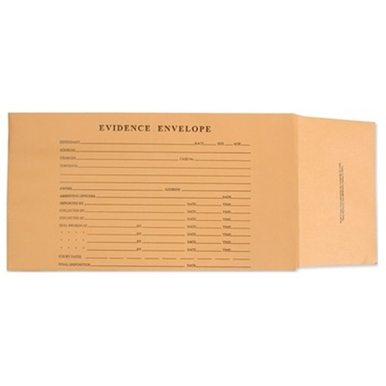 Evidence envelope: 5 x 11 x