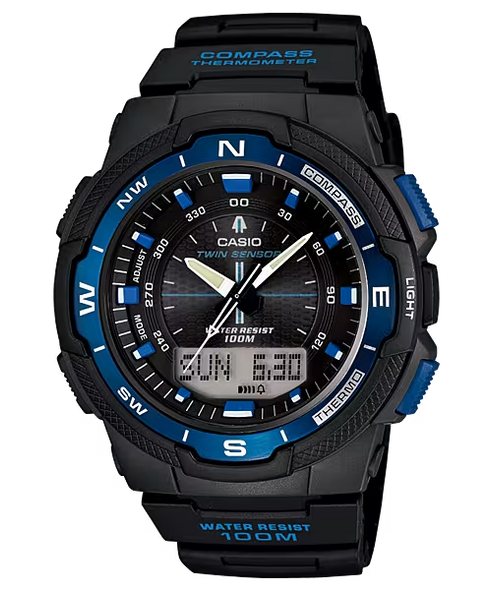 Dual Sensor Analog-Digital Watch w/ Digital Compass & Thermometer