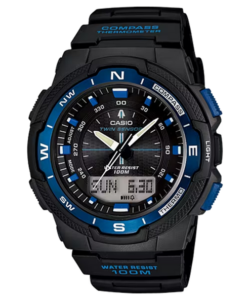Dual Sensor Analog-Digital Watch w/ Digital Compass & Thermometer
