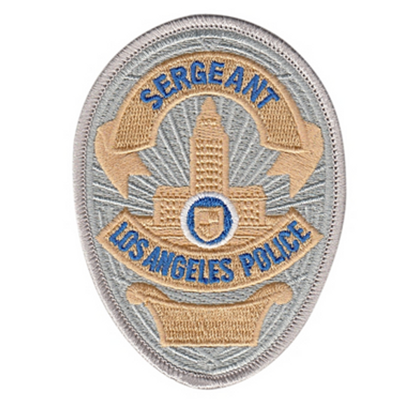 LAPD SERGEANT Badge Patch 2 11/16''x3 5/8'' - Pair