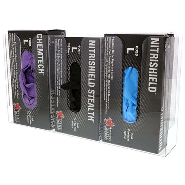 Acrylic Disp Glove Dispenser 3 slot