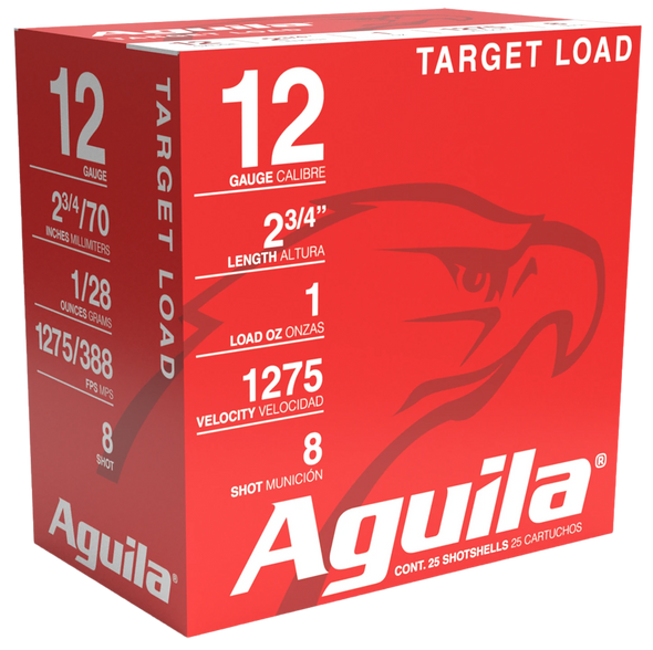 Aguila Target Load, Aguila 1chb1328      12ga 2.75    8sht 1-1/8 25/10