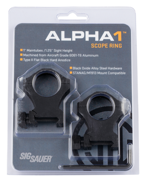 Sig Sauer Electro-optics Alpha 1, Sig Soa10022    Alpha1 Rngs 1in  E-hi Alum Mat Blk